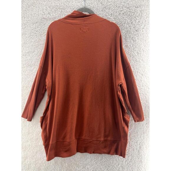 Pact Airplane Cardigan Women XS/S Orange Organic Cotton Open Pockets Oversized - Picture 7 of 7